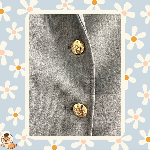 Banana Republic Grey Equestrian Blazer Jacket, Sz 4 - Picture 6 of 13